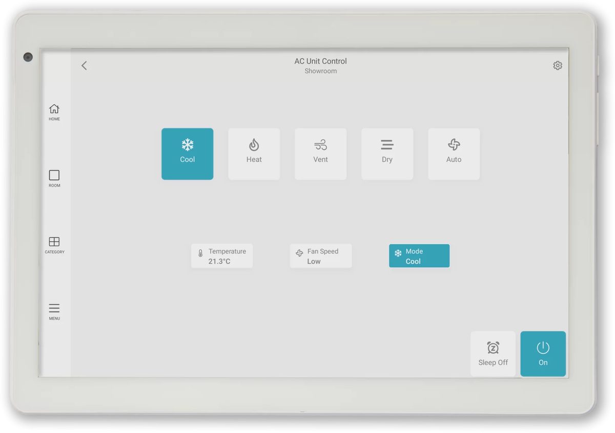 iZone Nova landscape touchscreen air conditioning controller